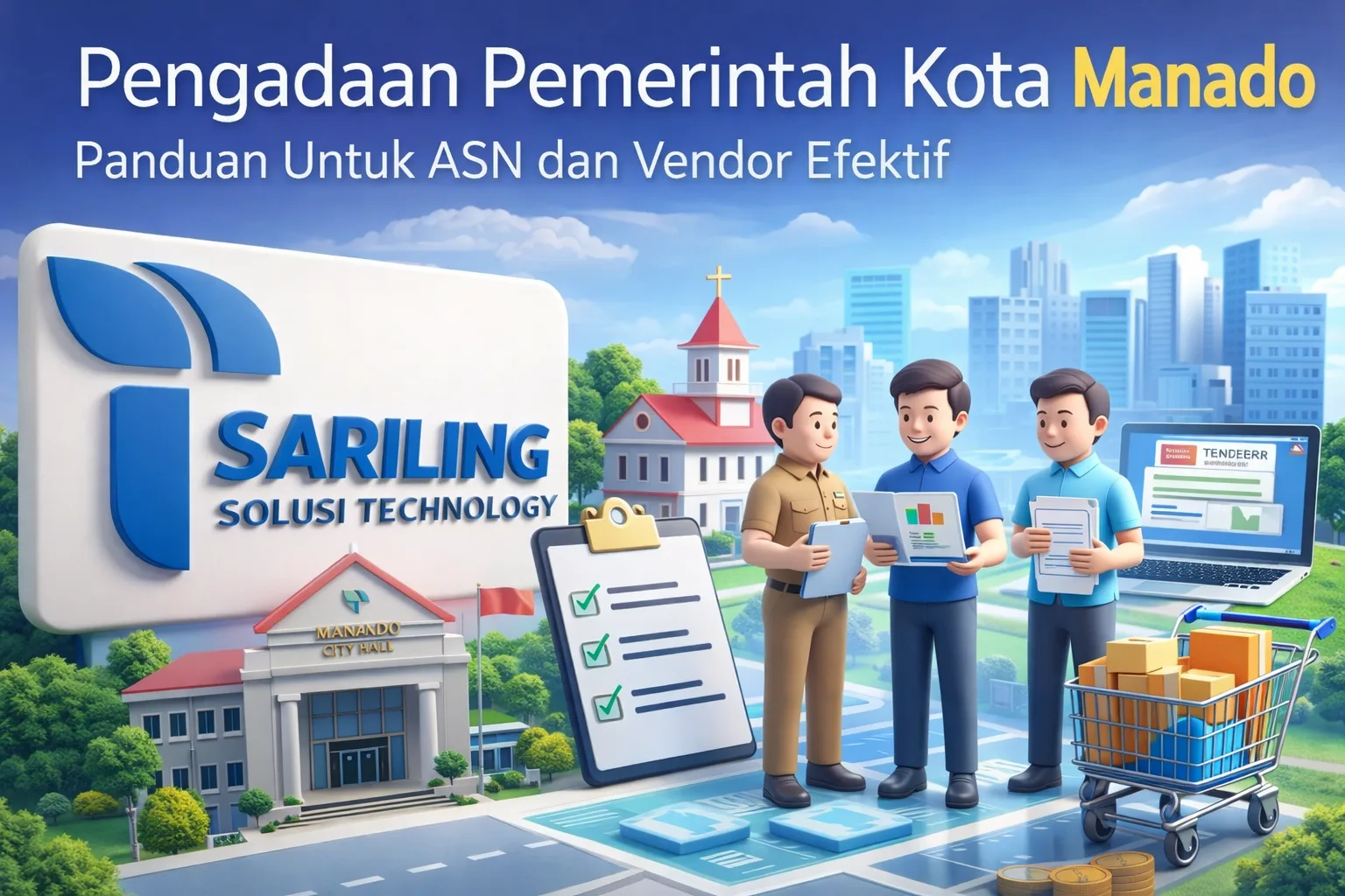 Ilustrasi ASN dan penyedia dalam pengadaan Pemerintah Kota Manado berbasis solusi digital