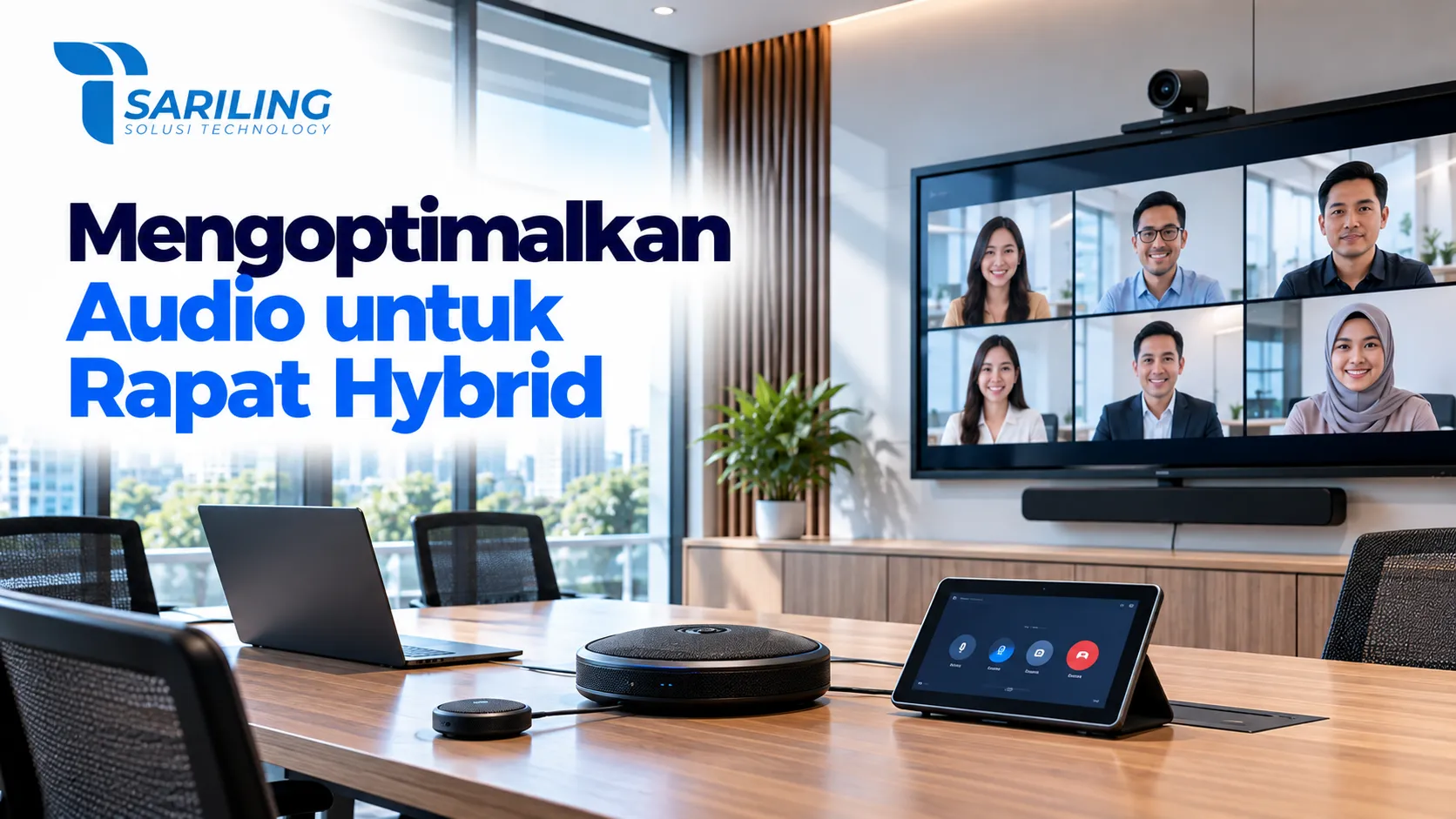 Pemeriksaan kejernihan suara dan penempatan mikrofon dalam pengadaan Speaker Audio dan Sistem Sound rapat hybrid.