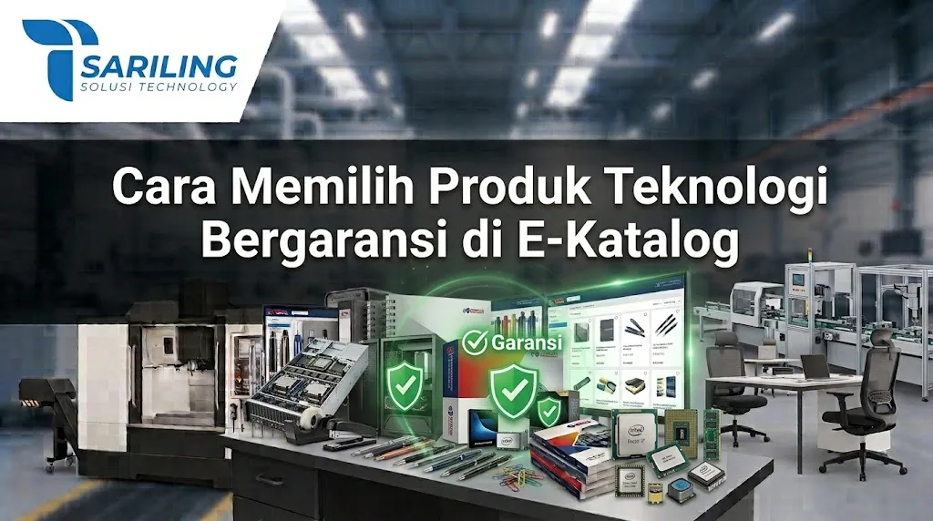 Pejabat Pembuat Komitmen sedang meninjau Pilihan Produk E Katalog Bergaransi resmi untuk pengadaan komputer dinas.